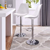 SAVYA HOME® Curvy Kitchen Stool/BAR Stool (Combo Qty-2) White Color